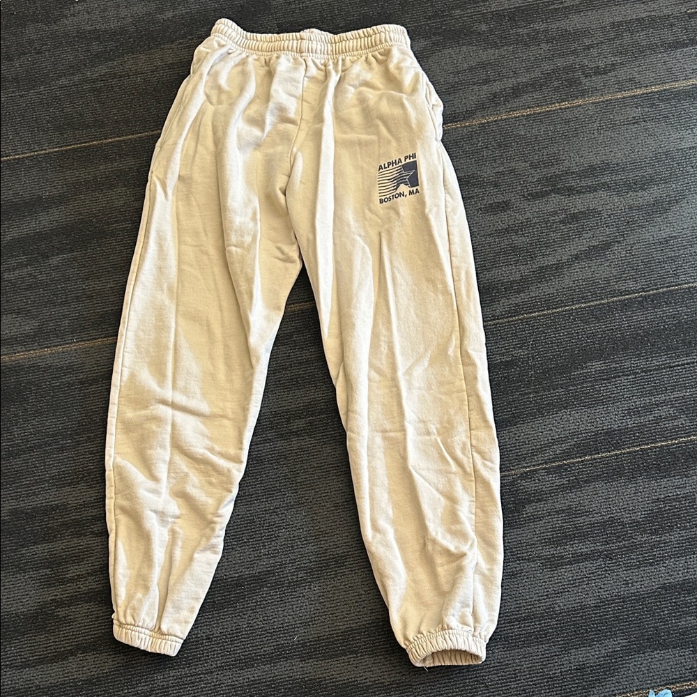 Alpha Phi Sweatpants in Cream